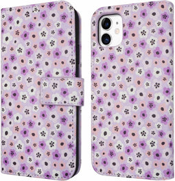 iMoshion Hoesje Geschikt voor iPhone 11 Hoesje Met Pasjeshouder - iMoshion Design Bookcase smartphone - Meerkleurig / Purple Flowers