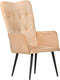 vidaXL Fauteuil canvas crèmekleurig