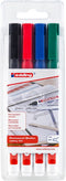 edding 400 permanent markers - zwart/blauw/rood/groen - 4 watervaste stiften - Fijne, ronde punt van 1 mm - Alcoholstift