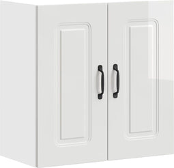 vidaXL - Keukenwandkast - Kalmar - bewerkt - hout - hoogglans - wit