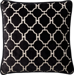 Dutch Decor LOTH - Sierkussen velvet Raven 45x45 cm - zwart - Inclusief binnenkussen