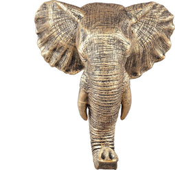 PTMD Olaf Olifantenhoofd Wanddecoratie - 23 x 19 x 12 cm - Poly - Goud