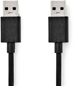 Nedis CCGB61000BK20 - USB A naar USB A Kabel - 200 cm - Zwart