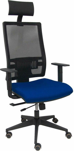 Bureaustoel met hoofdsteun P&C Horna Traslack bali Marineblauw