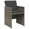 Tuinstoelen 4 st met kussens poly rattan grijs
