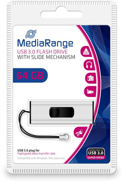 MediaRange MR917 - USB Stick 64GB - USB 3.2 - Wit