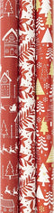 Benza Red Collection - Cadeaupapier - 3 rollen 200 x 70 cm - Kerst (3 stuks)