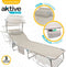 Beach sunbed Aktive Foldable Beige 188 x 30 x 58 cm