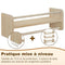 Woltu Kinder Wandplank Set van 3 - Massief Hout - 40 cm - Met Houten Kralen - Veilig en Praktisch