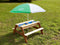 AXI Nick Zand & Water Picknicktafel in Bruin - Met in hoogte verstelbare Parasol in Groen/Wit - Multifunctionele Picknick tafel van FSC hout - Picknick tafel voor kinderen van hout