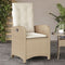 vidaXL - Tuinstoel - verstelbaar - met - kussens - poly - rattan - beige