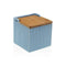 Zoutvaatje met deksel Versa Blauw Keramisch Bamboe Dolomite 11 x 11 x 11 cm