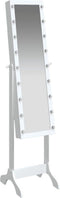 vidaXL - Spiegel - vrijstaand - met - LED's - 34x37x146 - cm - wit