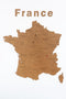 MiMi Innovations® Luxe Houten Landkaart - Muurdecoratie – France - 85x70 cm/33.5x27.6 inch - Bruin