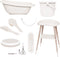 Sense - Badset 7 delig - Thermobad met standaard - Light Oat
