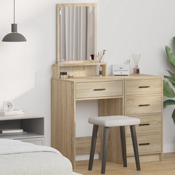 vidaXL - Kaptafel - met - Lades - - - Sonoma - Eik, - 50x41x140 - cm