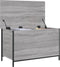 vidaXL - Opbergbankje - 80x42,5x50 - cm - bewerkt - hout - grijs - sonoma - eikenkleur