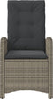vidaXL - Tuinstoelen - 2 - st - verstelbaar - met - kussens - poly - rattan - grijs