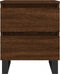 vidaXL - Nachtkastje - 40x35x50 - cm - bewerkt - hout - bruin - eikenkleur