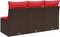 vidaXL - Tuinbank - met - kussens - 3-zits - poly - rattan - bruin