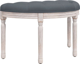 vidaXL - Bankje - 81,5x41x49 - cm - fluweel - donkergrijs