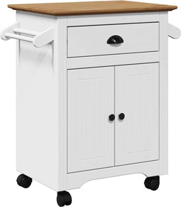 vidaXL - Keukentrolley - BODO - 72x45x80 - cm - wit - en - bruin