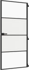 vidaXL - Binnendeur - smal - 93x201,5 - cm - gehard - glas - en - aluminium - zwart
