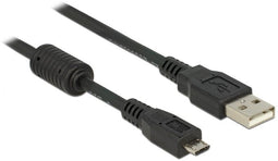 Delock 82299 - USB 2.0 A male naar micro B male - 1m - Zwart
