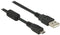 Delock 82299 - USB 2.0 A male naar micro B male - 1m - Zwart