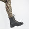 PS Poelman LUNA - Dames Veterboots - Imitatiebont - Zwart - Maat 42