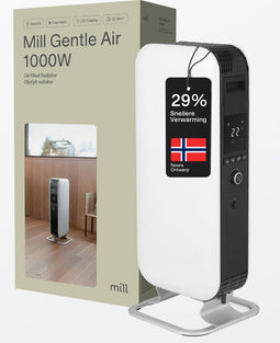 Mill AB-H1000DN - Oliegevulde radiator - 1000W - tot 16 m2 - stil - wit