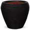 Capi Europe - Vaas taps rond Rib NL - 42x38 - Zwart - Opening Ø31 - Bloempot voor binnen en buiten - Levenslang garantie - Breukbestendig - 100% Recyclebaar - CO2 Neutraal geproduceerd - KBLR362