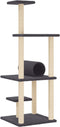 vidaXL - Kattenmeubel - met - sisal - krabpalen - 136 - cm - donkergrijs
