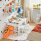 SoBuy KMB75-W - Kindertafel met 2 Krukjes - Dubbelzijdig Tafelblad - Wit (2 stuks)