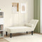 vidaXL - Chaise - longue - met - kussens - fluweel - crèmekleurig