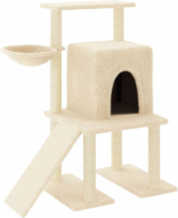 vidaXL - Kattenmeubel - met - sisal - krabpalen - 96,5 - cm - crèmekleurig