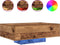 vidaXL - Salontafel - met - LED-verlichting - Oude - Hout - 85x55x31 - cm