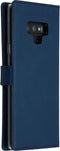 Selencia Hoesje Geschikt voor Samsung Galaxy Note 9 Hoesje Met Pasjeshouder - Selencia Echt Lederen Bookcase - Blauw