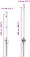 vidaXL - Hekposts - met - Spies - - - 7 - stuks - Ø32 - mm - 80 - cm - Gegalvaniseerd - Staal