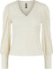Pieces PCCHRISTY NEW - LS TOP BC Dames T-shirt - V-hals met mouwdetail - Maat S