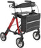 Rehasense - Rollator - Tracker - Lichtgewicht - Rood - Ruggordel - Stokhouder