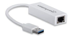 Manhattan 506731 - USB 2.0 type-A naar RJ45 - Wit
