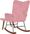 vidaXL - Schommelstoel - met - krukje - fluweel - roze