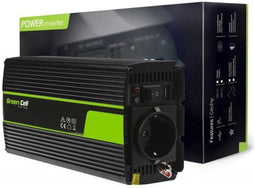 Green Cell INV05DE - Omvormer 12V naar 230V - 300W continu vermogen - Zwart