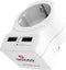 Skross 1.500281 - Reisstekker - 2 x USB-uitgang - Wit