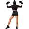 Boxer kostuum dames - korte broek tanktop jas met capuchon riem bokshandschoenen - zwart - maat S