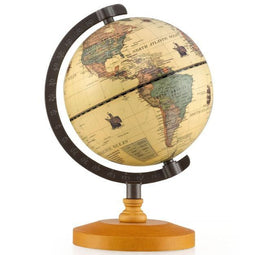 Coast Wereldbol - Mini Globe 360° Draaibaar - Ø14 cm Brons