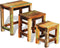vidaXL - 3-delige - Bijzettafeltjesset - vintage - stijl - gerecycled - hout