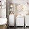 SoBuy BZR102-W - Badkamerkast - Witte Hoge Kolomkast met 3 Planken - 45 x 35 x 171 cm