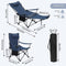 Woltu Ultralichte Opvouwbare Campingstoel - Voetensteun Bekerhouder - Blauw - 115x88,5x84 cm